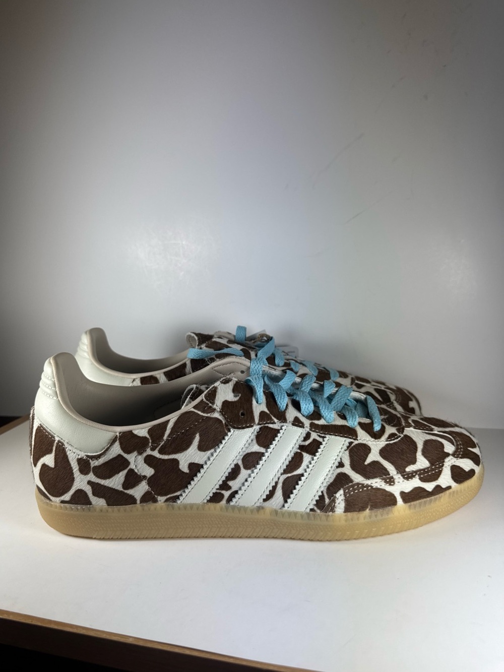 Adidas Samba OG Brown Giraffe Print Fur Sneakers Women’s Size 10.5